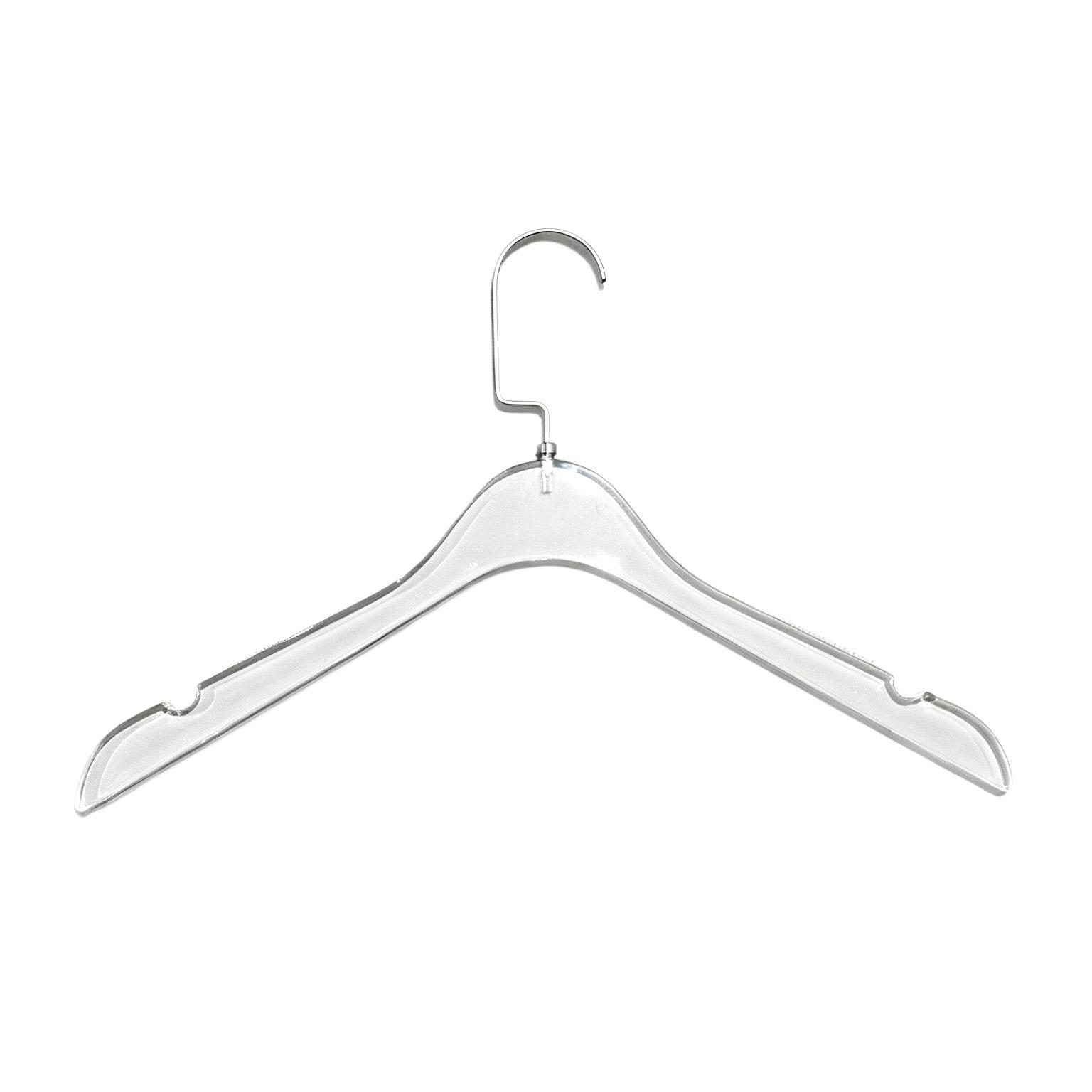 Прозрачная пластиковая вешалка, ширина плеч 1.0 см T10